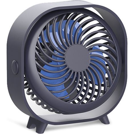 1 Ventilateur de bureau, rechargeable, silencieux, 3 vitesses, batterie 2000mAh, pour maison et dortoir (1/5)