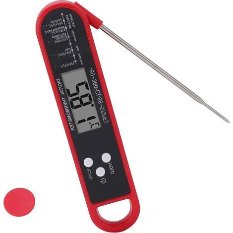 Thermomètre cuisine numérique, sonde rotative 180°, mesure -50 à 300°C, aimant et trou suspension. (1/5)