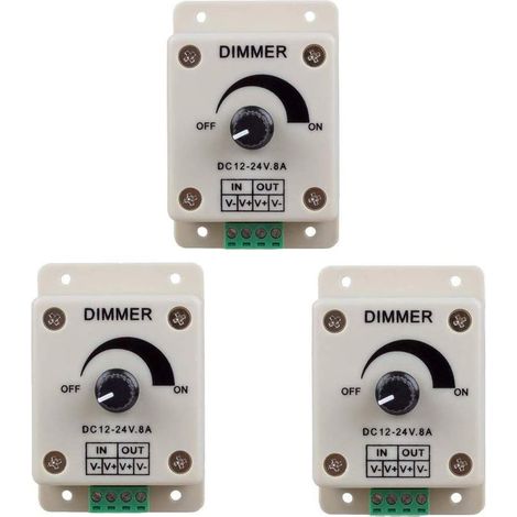 Stück DC12-24V 8Amp 0%-100% PWM Dimmregler für LED-Leuchten, LED-Streifen, LED-Lichtbänder der Dimmer ist kompatibel mit Hilight, LEDwholesaler, Fillite und anderen LED-Streifen. (1/3)