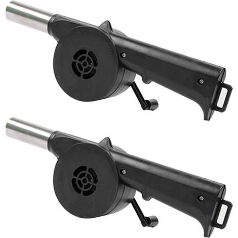 2 Pièces Ventilateur Barbecue à Main avec Souffleur D'Air, D'Extérieur pour Pique-Nique, Manivelle Manuelle, Soufflet Feu, Outils BBQ
