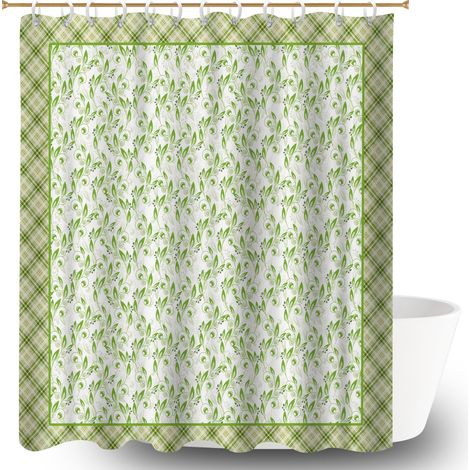 Ensemble rideau de douche polyester avec anneaux 180x180 léger rideau séchage rapide pour solution pour angle difficile (1/5)