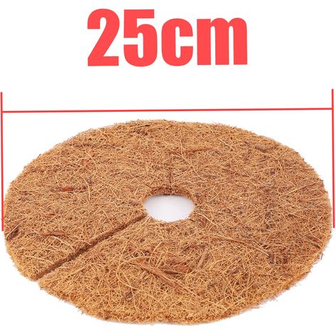 (25 cm, 1 pièce) Tapis de paillis en fibre de coco naturelle pour arbres, protège-pot de fleurs, coussin anti-mauvaises herbes, chaud et anti-humidité (1/4)