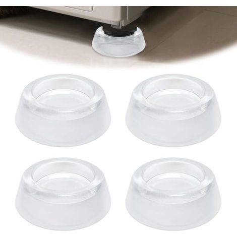 Patins Anti-Vibrations - Caoutchouc Transparent - Pour Lave-Linge Sèche-Linge Meubles Parquet - Lot De 4 (1/4)