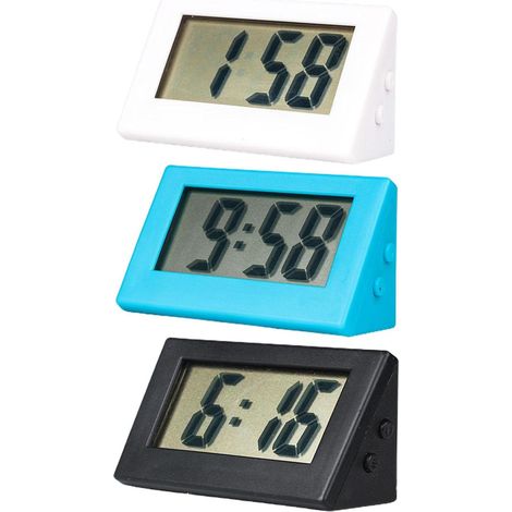 Horloge Numérique - 1 Unité - Polystyrène - Affichage LED Triangulaire - Bureau Voyage Cuisine - Compact