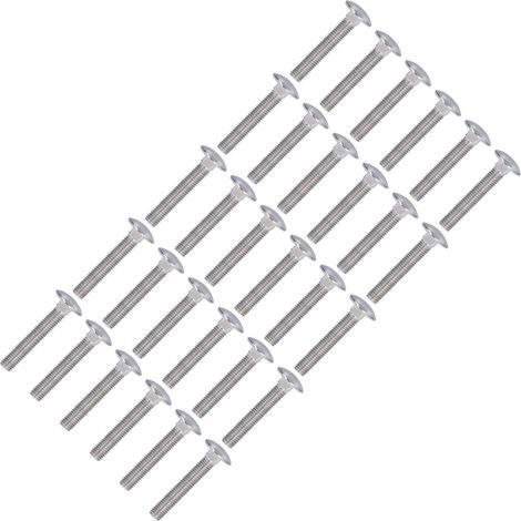 Vis à tête ronde bombée M10x55 en acier inoxydable A2-70, à col carré, pour assemblage industriel - Lot de 30 (1/5)
