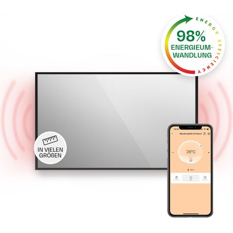 Klarstein Infrarotheizung, Infrarot Spiegelheizung Standgerät, Infrarotheizung mit Thermostat, Heizung mit Erkennung Offener Fenster & App-Control, Heater CO2-Frei, IP24 Infrarot Heizgeräte, 750 W (1/5)