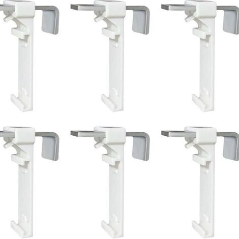 Lot de 6 supports de serrage pour store enrouleur double, store double sans perçage, à clipser et à coller, comme accessoire (1/4)