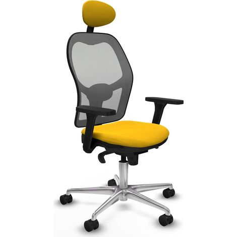 Sedia Ufficio con Poggiatesta Piqueras y Crespo 3D086N1 Giallo (1/5)