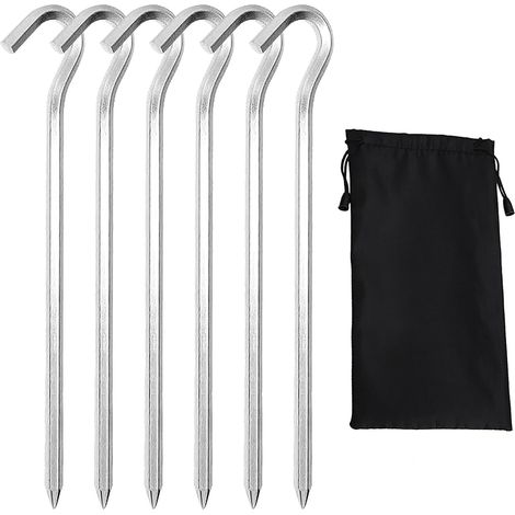 Piquets de Tente, Piquets de Fixation Sol, Sardines Tente Camping, 18 cm Sardines de Fixation Sol Piquets de Fixation en Alliage d'aluminium pour Pique Nique Camping Randonnée Pêche, 6 Pièces (1/5)