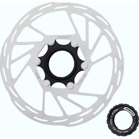 Disque de frein de vélo rotor 140mm disque de frein à disque de verrouillage central avec couvercle de verrouillage adapté aux vélos de route et aux vélos de montagne (1/5)