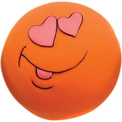Quietschball aus Gummi für Welpen, Spielzeug zum Kauen und Apportieren, bunte Bälle mit Gesicht