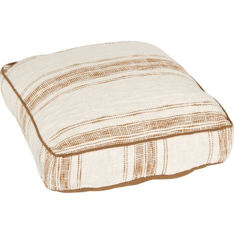 Cuscino da terra sienna 48x48x12cm in lino beige - Atmosphera créateur d'intérieur