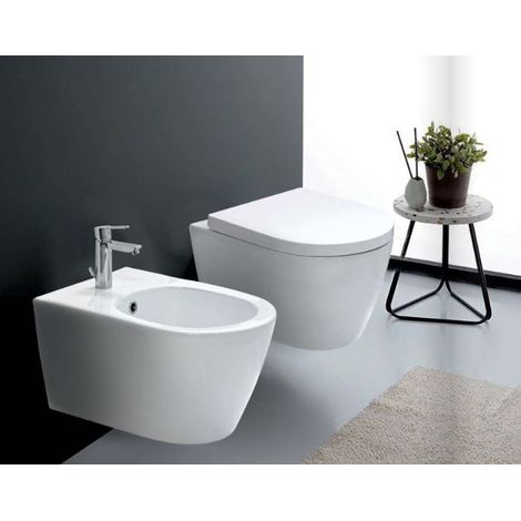 Sanitari Unicum Sospesi 52x36 cm Senza Brida con Copriwater Slim