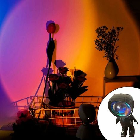 Sunset Projection Lampe Night Light Home Party Chambre Décor - Noir Lumière du Coucher de Soleil (1/5)