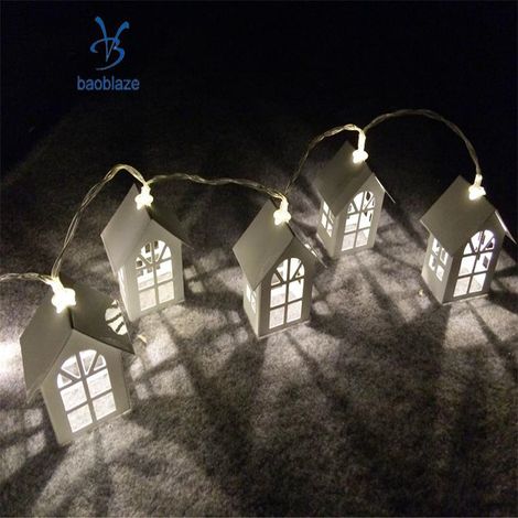 Guirlande lumineuse miniature en fer forgé de 1 mètre avec 10 LED (piles non incluses) (blanche)