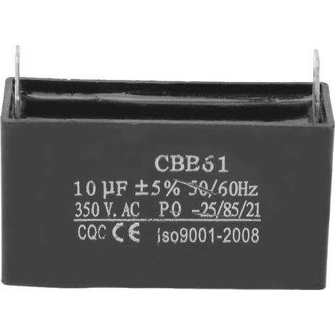 Condensateur de démarrage CBB61 350VAC 10uF pour moteur de ventilateur (1/5)