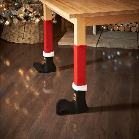 Couvre-Chaise De Noël - Housse De Dos De Chaise Avec Motif Bonnet Du Père Noël - Pour Salle À Manger Festive - 4 Pièces (1/5)