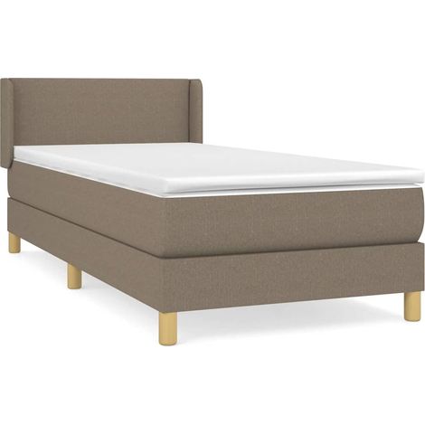 Maison Exclusive - Sommier à lattes de lit avec matelas Taupe 80x200 cm Tissu (1/5)
