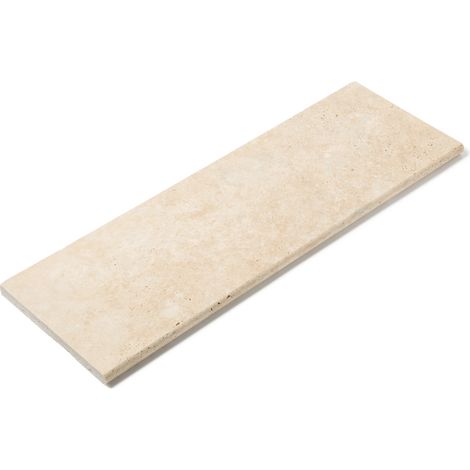 Dessus de marche Travertin Beige Clair 100x33x3 cm Bord 1/2 Rond (à l'unité) - RO'MA NATURE