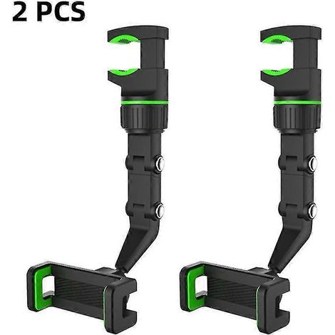 Support de téléphone pour rétroviseur de voiture, compatible avec les téléphones de 40 à 61 pouces (GPS), support de navigation pour smartphone, support réglable - Lot de 2 (vert) (1/5)