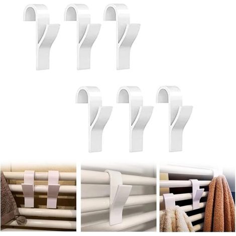 Crochet Radiateur,Crochet Radiateur Sèche Serviette,Patères Radiateur de Salle,Crochet pour Radiateurs Plastique Blanc,Pour Radiateur,Patères Radiateur de Salle de Bain,Porte-Serviette (1/4)