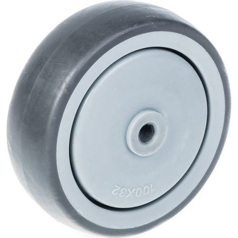 Ruota - ZHONGSHAN - 100 mm - Gomma grigia - Centro in plastica - Cuscinetto a sfere (1/4)