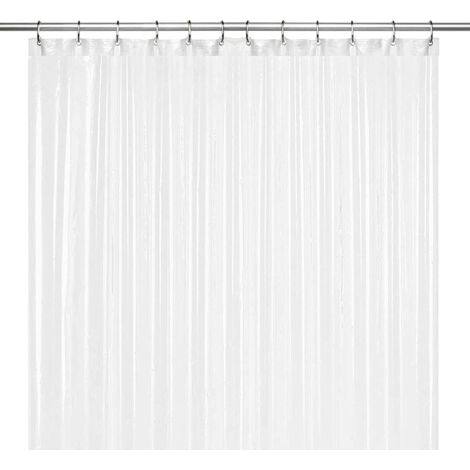Sollbry Rideau de douche de salle de bain - Rideau de douche en plastique imperméable PEVA de qualité supérieure non toxique avec œillets antirouille givrés, accessoires de salle de bain robustes 180 (1/4)