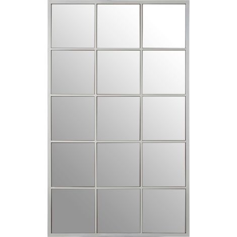 Premier Housewares Descartes Large Silver Frame Wall Mirror (1/5)