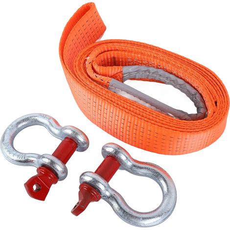 Câble de remorquage renforcé haute résistance, capacité 6 000 kg (13 228 lb), pour voiture, camion, VTT, SUV, 4 m (1/5)