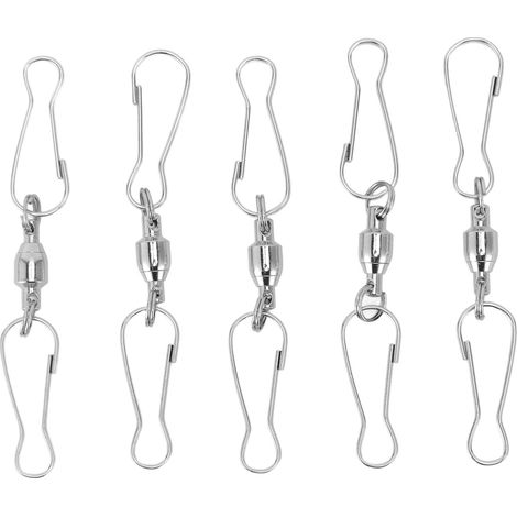 Lot de 20 pinces pour manches à air en acier inoxydable, rotation à 360°, double clip, pour girouettes, mangeoires à oiseaux, lampes solaires et drapeaux (argenté). (1/5)