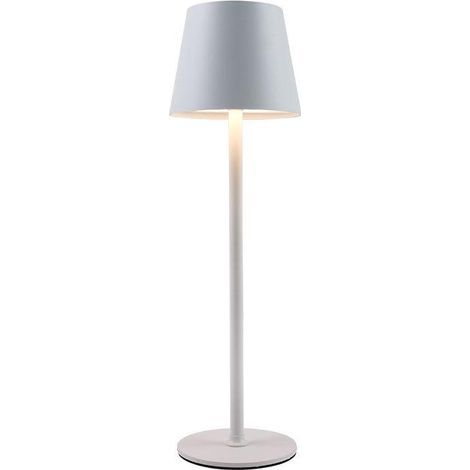 Lampe de bureau sans fil à intensité variable, LED tactile 3 couleurs, avec USB-C, étanchéité IP54 (blanche) (1/4)