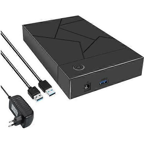 Boîtier pour disque dur 3,5 pouces FEMORO USB 3.0 avec adaptateur secteur 12 V 2 A pour lecteur de disque dur interne 3,5 pouces, jusqu'à 20 To, compatible UASP (1/5)