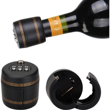 Cadenas de sécurité à 3 chiffres pour bouteilles de vin et whisky - Bouchon anti-enfants avec serrure à combinaison (1/5)