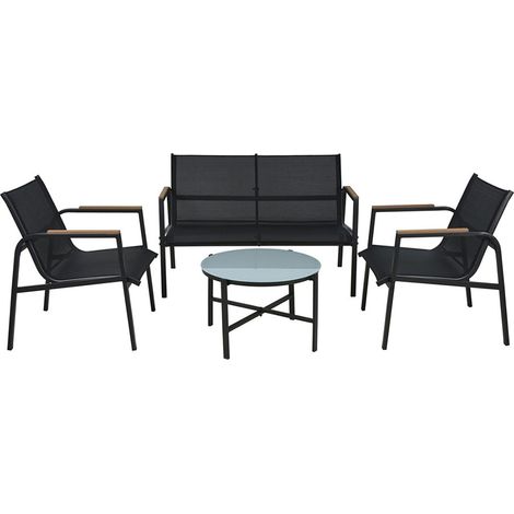 Conjunto jardin 4 piezas metal antracita (1/2)