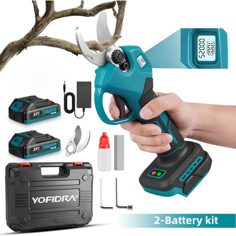 Sécateur Électrique Sans Fil – Moteur Brushless, Pour Arbres Fruitiers/Vignobles. Modèle (Batteries x2-B). (1/5)
