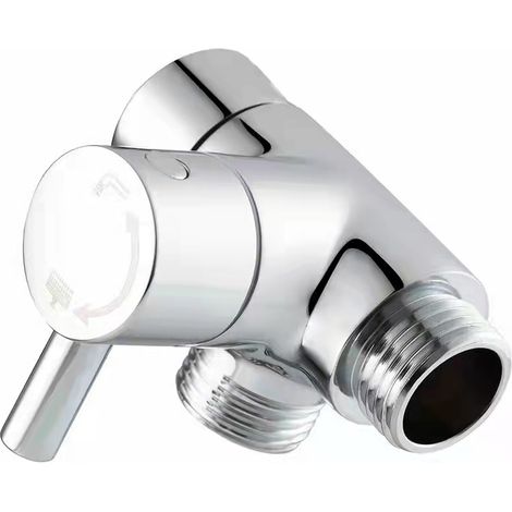EASYCOMFORT Cabine de douche en cuivre massif une paire de tuyaux de sortie double valve à angle à trois voies pomme de douche inverseur de pulvérisation noir (1/4)