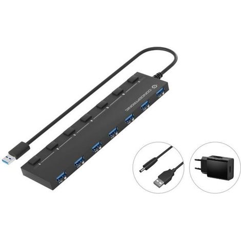 Conceptronic HUBBIES19BP Hub USB 3.2 schwarz kompakt