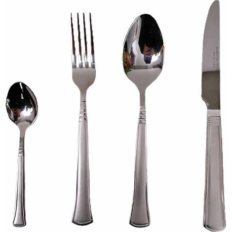 Servizio di 72 posate acciaio inox18/10 completo elegante per tavola 12 persone forchetta cucchiaio coltello (1/5)