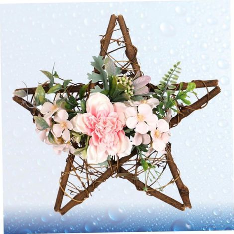 Guirlande camélia artificiel rose – 5 étoiles, décoration murale, mariage (1/4)