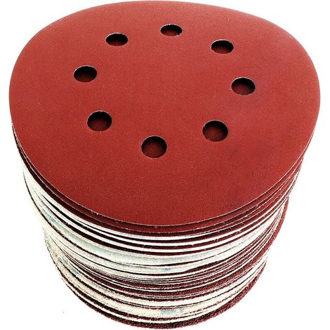Disques abrasifs de 125 mm pour ponceuses Bosch, Dewalt et Einhell - 60 disques : P40/P60/P80/P120/P180/P240, 8 trous (1/5)