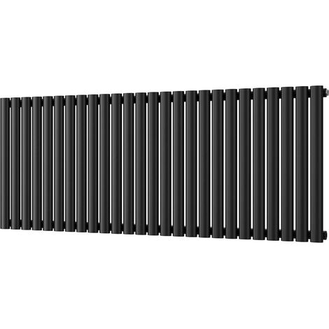 Omeara - Black Horizontal Radiator H600mm x W1508mm Single Panel