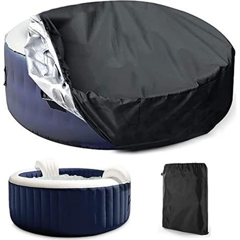Protective Cover for Swimming Pool or Spa, Round Outdoor Solar Spa Cover, Round Cover for SPA, Dustproof, Waterproof and UV-Resistant Protective Tarp (Size: 21030cm) (1/4)