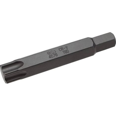 Embout T60 Torx 10 mm - L. 75 mm - Précision et Durabilité, Acier, Zones Difficiles - D-Work