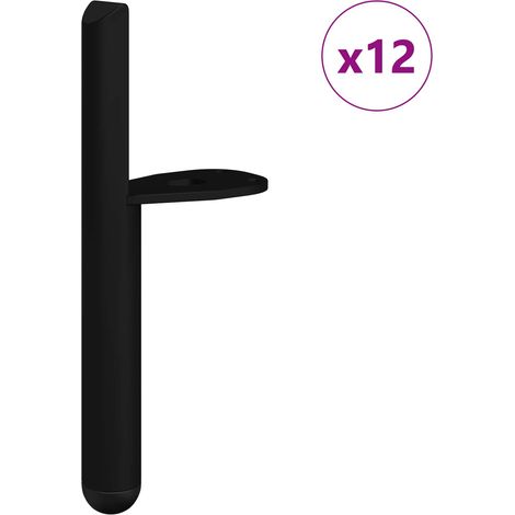 Furniture Feet 12 pcs Black 66 x 36 x 160 mm Iron vidaXL