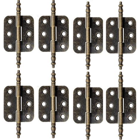 8 PCS Charnière Laiton Antique avec  Vis Charnière Plate Vintage 70  35mm Charniere Porte Placard Vintage Charnières Pliantes en Bronze Charnière Meuble Ancien pour Boite à Bijoux, Armoire (1/5)