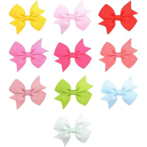 10 Pieces Fabric Bow Hair Clips for Girls, Set (1/5)