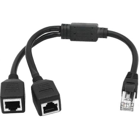 Répartiteur réseau Ethernet, câble adaptateur en Y 1 mâle vers 2 femelles, rallonge Ethernet S202412306393 (1/2)