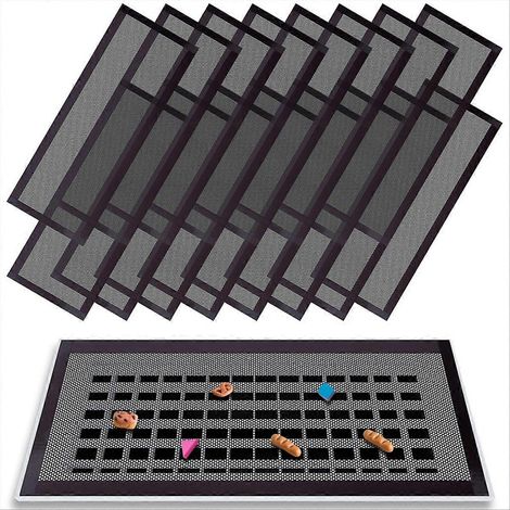 Lot de 16 grilles d'aération magnétiques de 10 x 25 cm pour sols, murs et plafonds. Retient les débris et les cheveux. (1/5)