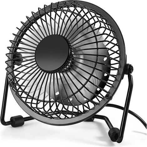 Kleiner Tischventilator, tragbarer 4-Zoll-USB-Tischventilator, Mini-Metalllüfter mit USB-Anschluss, hohe Windgeschwindigkeit, leiser Betrieb (1/5)