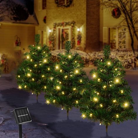 Guirlande Solaire De Noël - 120 Led - 44 Cm - 8 Modes D'éclairage - Étanche Ip65 - Pour Extérieur Jardin Arbre De Noël (1/5)